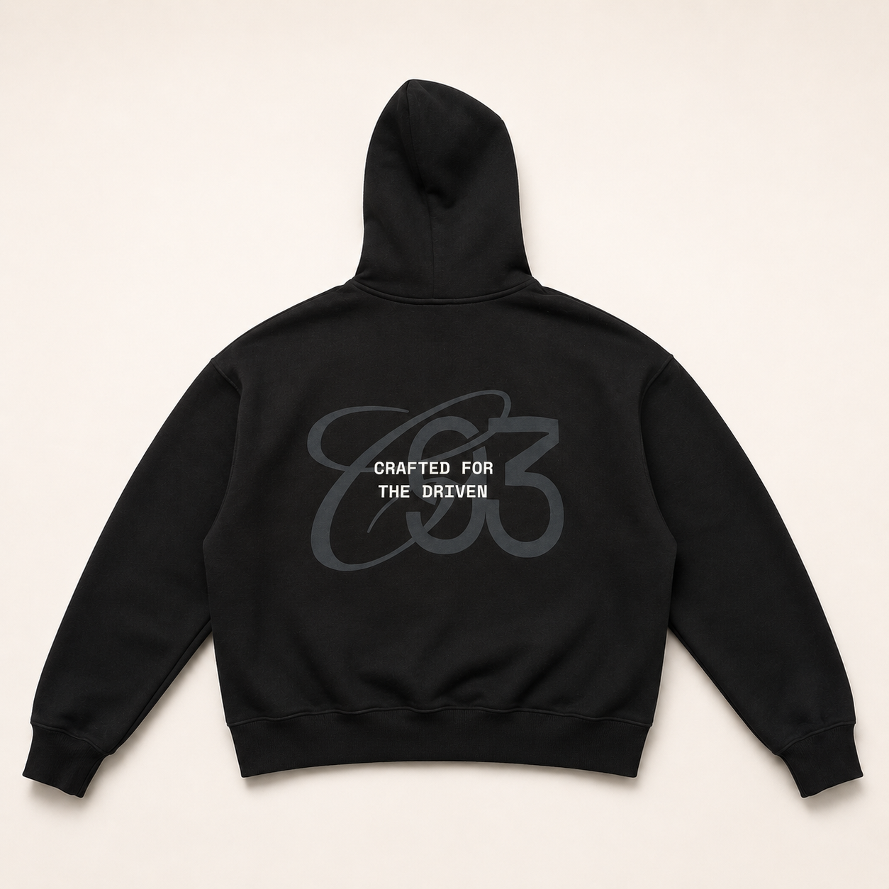 Club 93 black hoodie back view