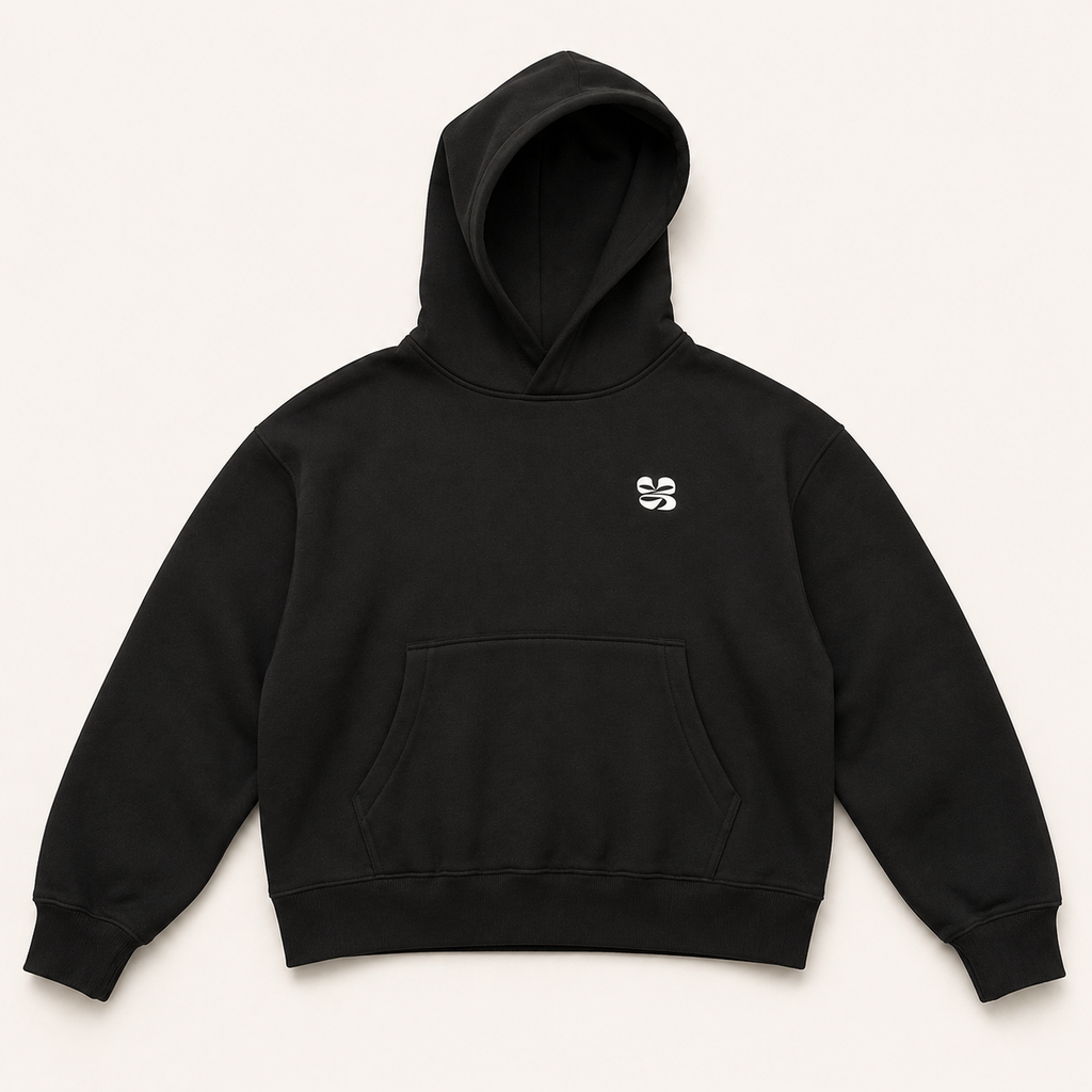 Club 93 black hoodie front view