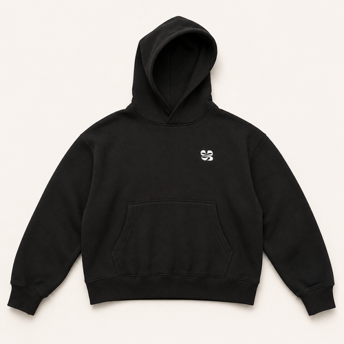 Club 93 black hoodie front view
